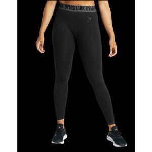 Gymshark Seamless Low-Rise Black Leggings Womens SM BLACK Elasticated waistband